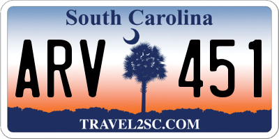 SC license plate ARV451