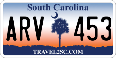 SC license plate ARV453