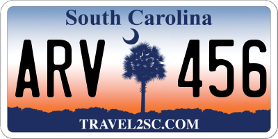 SC license plate ARV456