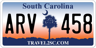 SC license plate ARV458