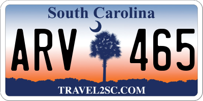 SC license plate ARV465