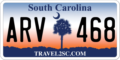 SC license plate ARV468