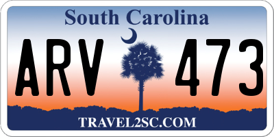SC license plate ARV473