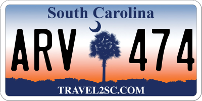 SC license plate ARV474