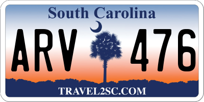 SC license plate ARV476