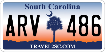 SC license plate ARV486