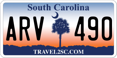 SC license plate ARV490