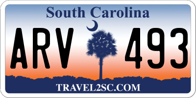 SC license plate ARV493