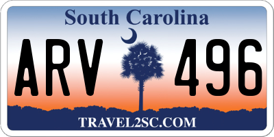 SC license plate ARV496