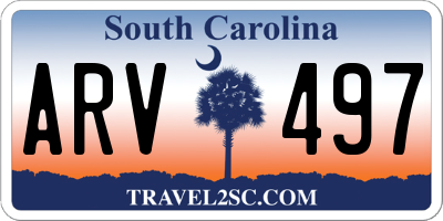 SC license plate ARV497