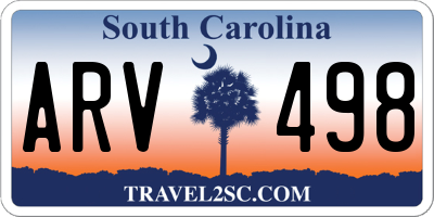 SC license plate ARV498