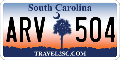 SC license plate ARV504