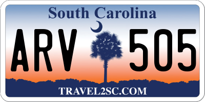SC license plate ARV505