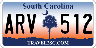 SC license plate ARV512