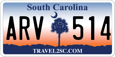 SC license plate ARV514