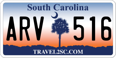 SC license plate ARV516