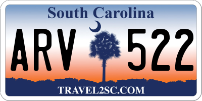 SC license plate ARV522