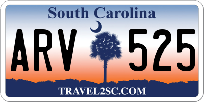 SC license plate ARV525