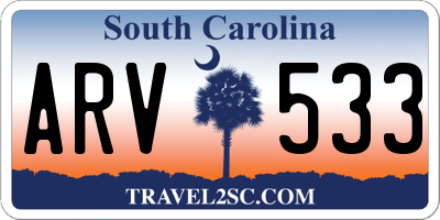 SC license plate ARV533