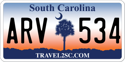 SC license plate ARV534