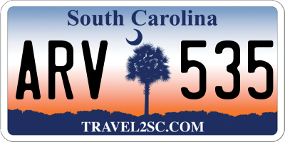 SC license plate ARV535