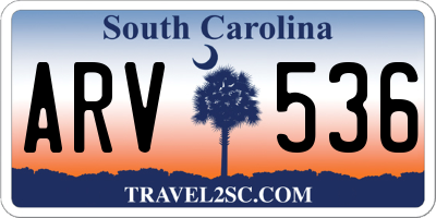 SC license plate ARV536