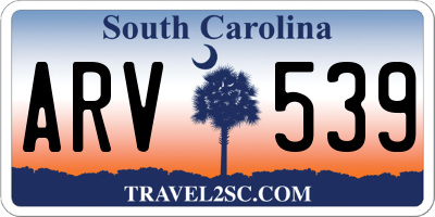 SC license plate ARV539