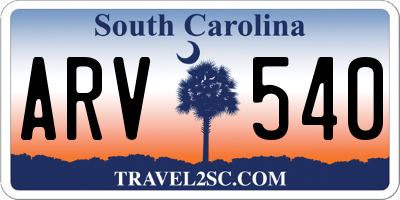 SC license plate ARV540