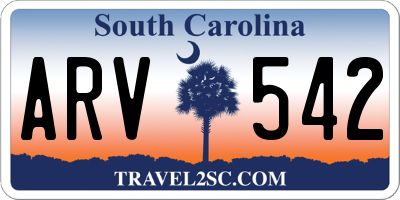 SC license plate ARV542