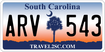 SC license plate ARV543