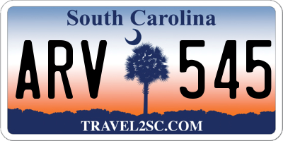 SC license plate ARV545