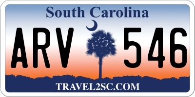 SC license plate ARV546