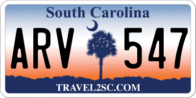 SC license plate ARV547
