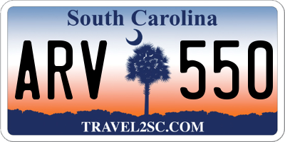 SC license plate ARV550