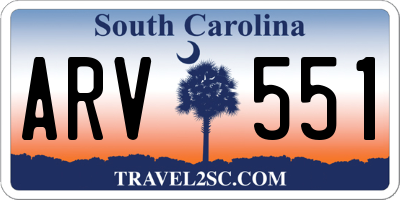 SC license plate ARV551