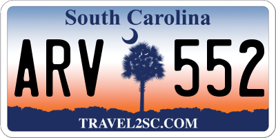 SC license plate ARV552