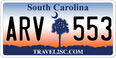 SC license plate ARV553