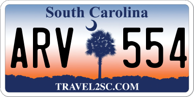 SC license plate ARV554