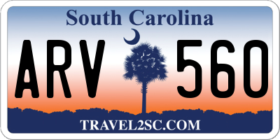 SC license plate ARV560