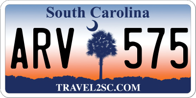 SC license plate ARV575