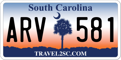 SC license plate ARV581