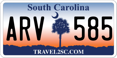 SC license plate ARV585