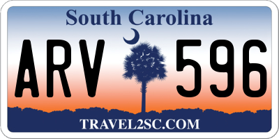 SC license plate ARV596