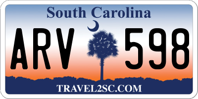 SC license plate ARV598