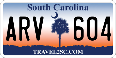 SC license plate ARV604