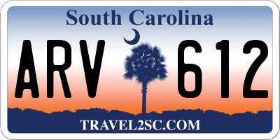 SC license plate ARV612