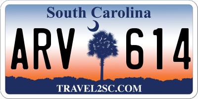 SC license plate ARV614