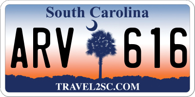 SC license plate ARV616