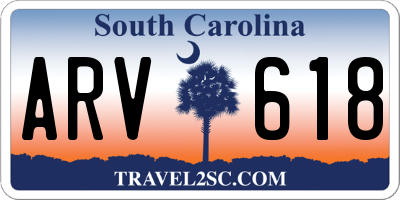 SC license plate ARV618