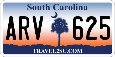 SC license plate ARV625